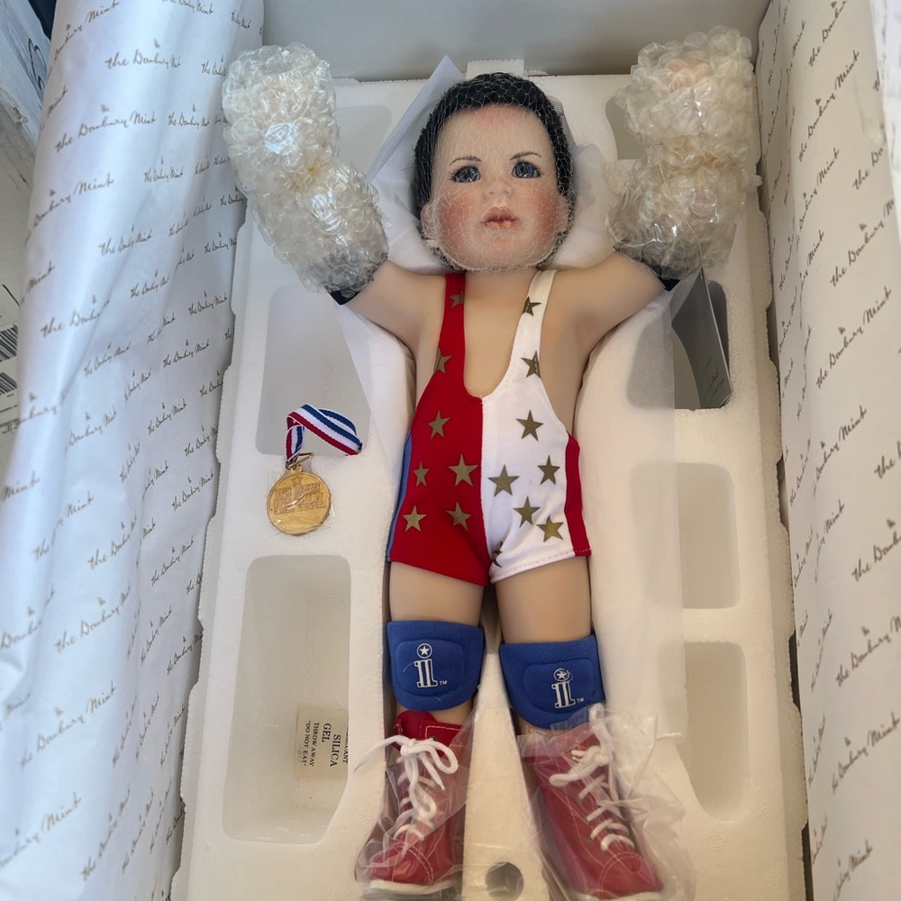 Danbury Mint Wrestling Doll in Patriotic Attire